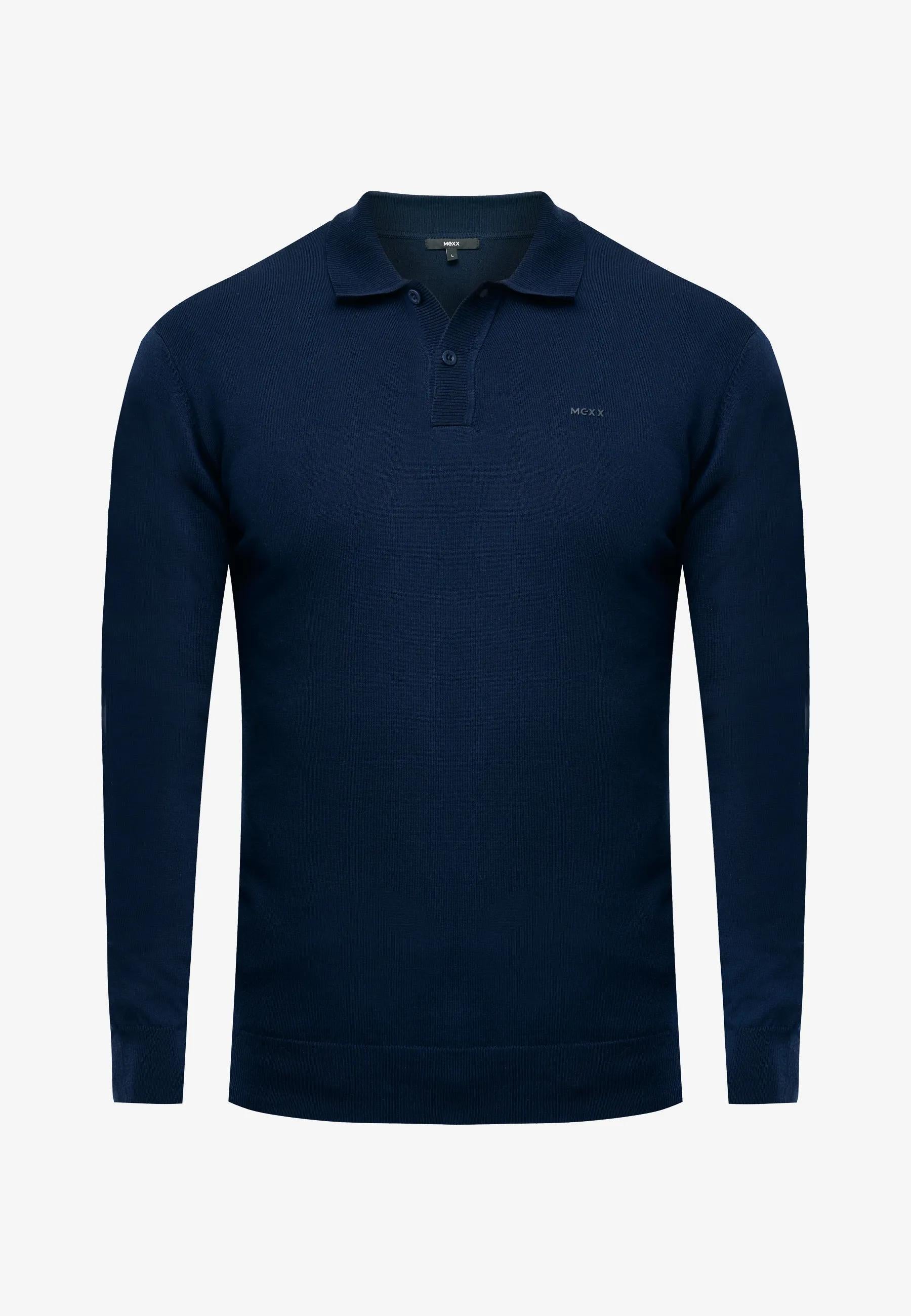 ANDES Knitted long sleeve polo - Mid Navy | Mexx.com
