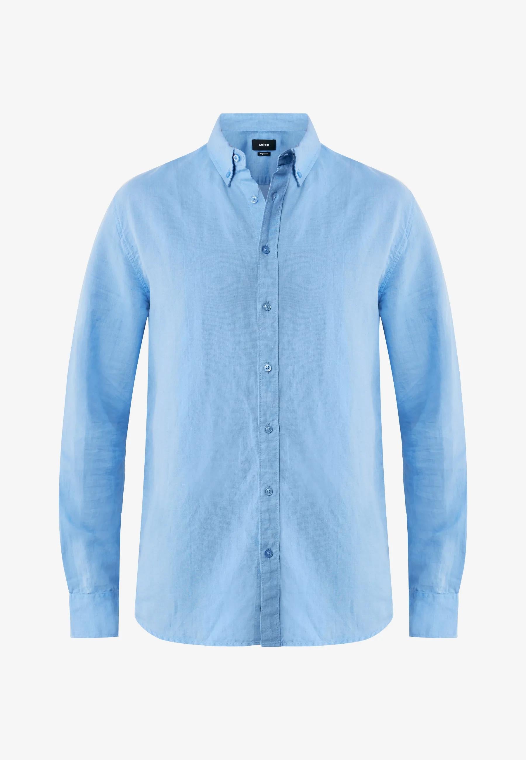CALEB Basic linen shirt - Bright Blue | Mexx.com