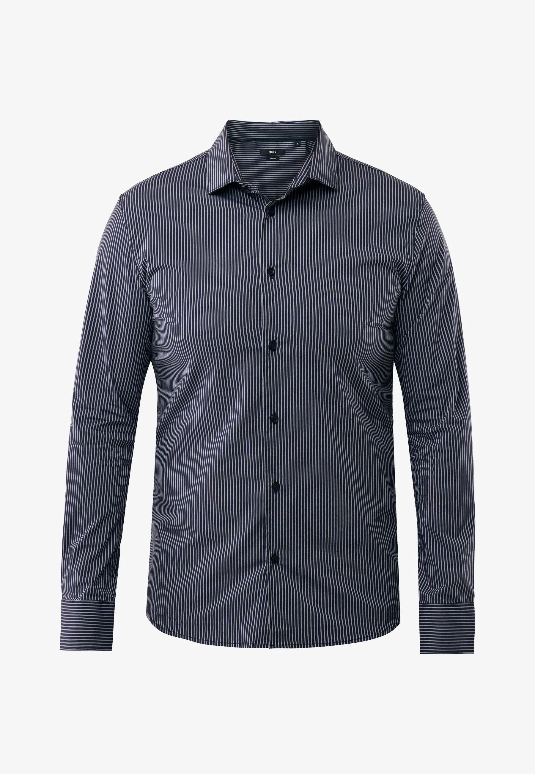 ANETO Striped easy iron shirt - Blue Indigo | Mexx.com