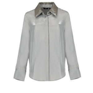 Blouse met pailletten - Lichtgrijs