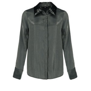 Blouse met pailletten - Donkergrijs