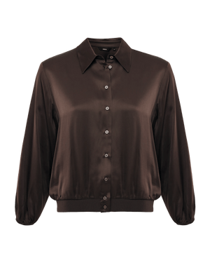 Satin blouse - Dark Brown