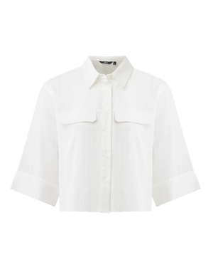 Boxy poplin blouse - White