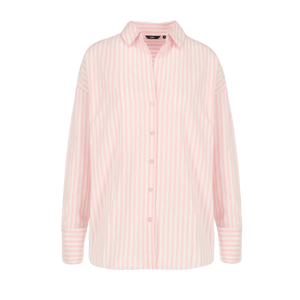 Striped poplin blouse - Light Pink