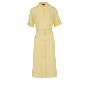 Flared linen dress - Light Yellow