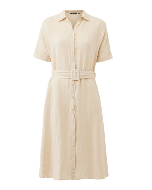 Flared linen dress - Light Sand