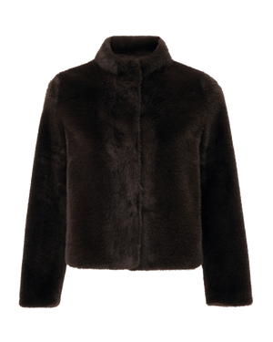Faux fur jacket - Dark Brown