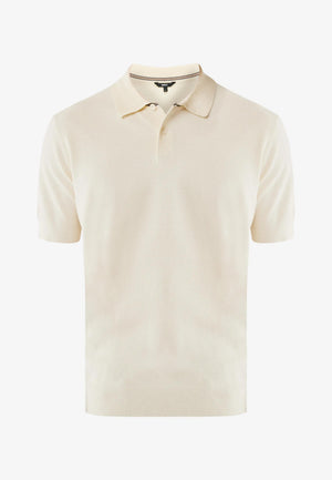Gestricktes Polo - Creme
