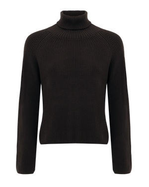 HOLLY Knitted sweater - Dark Brown