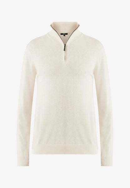 MATEO Premium knit sweater half zip - Warm White | Mexx.com
