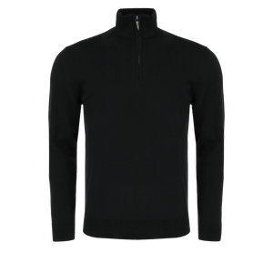 EVEREST Knitted half zip sweater - Black