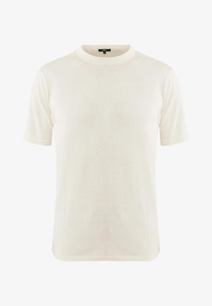 LORENZO Premium knit t-shirt - Warm White