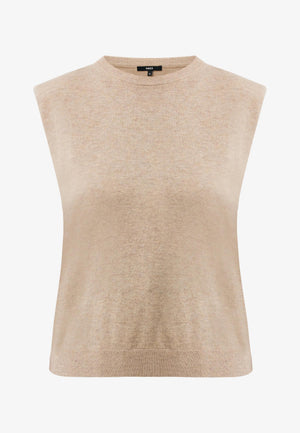 SENNA Cashmere mouwloze gebreide top - Beige