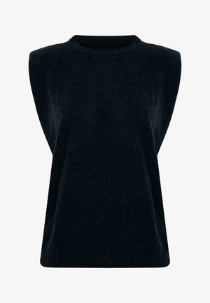 SENNA Kaschmir ärmelloses Stricktop – Schwarz