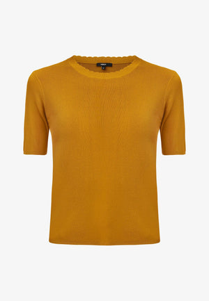 GERBERA Short sleeve knit - Yellow Brown