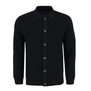 Full placket knit polo - Navy