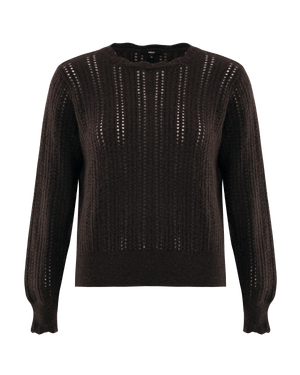 Ajour cable jumper - Dark Brown