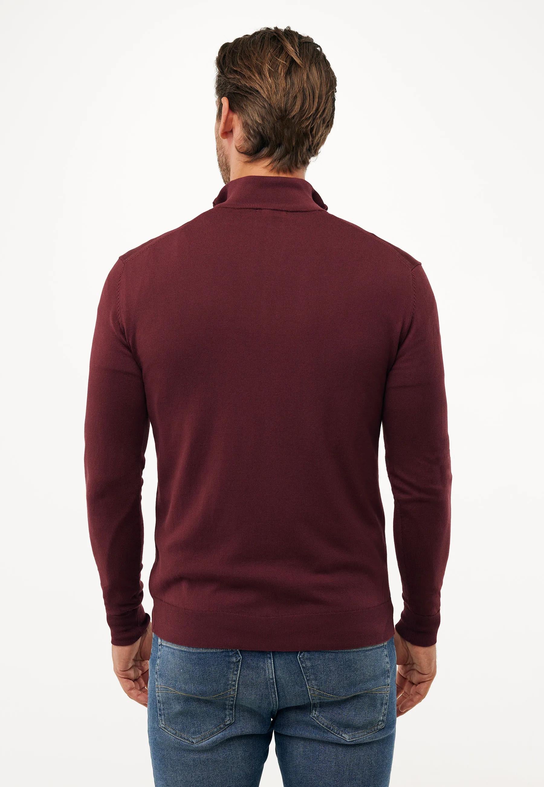 EVEREST knit half zip sweater - Burgundy | Mexx.com