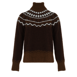 Ribbed chenille yarn sweater - Dark Brown