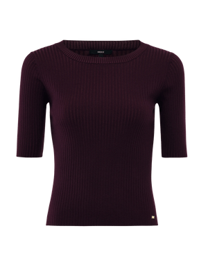 NOLA Rib knitted top - Burgundy
