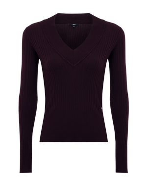 WILLOW V-neck jumper - Burgundy