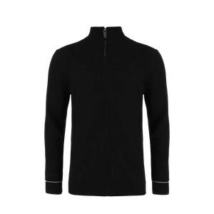 Strickjacke mit Reißverschluss - Schwarz