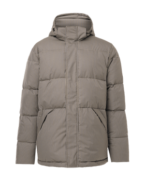 Gesteppte Jacke mit Karomuster - Helles Taupe