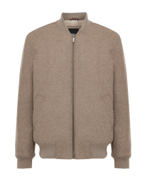 Woolblend bomber jacket - Taupe Melee