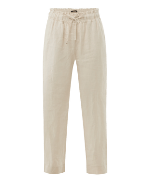 Linnen broek tapered fit - Licht Zand