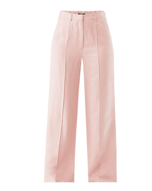 Linnen broek wide leg - Lichtroze