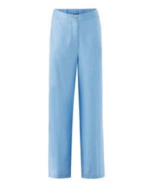 Satijnen broek met rechte pijpen - Helderblauw