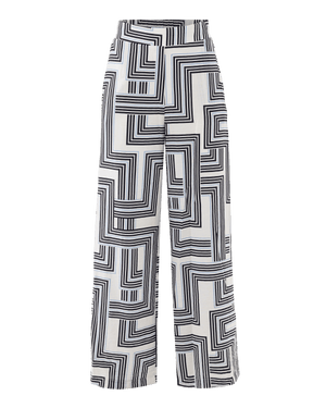 Geo print pants wide leg - Multicolor
