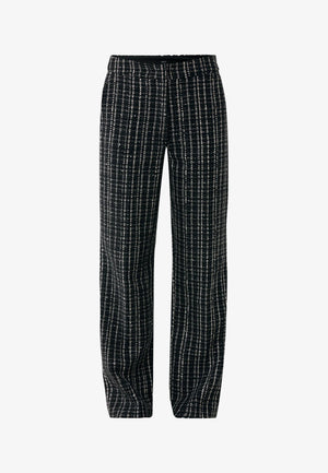 Tweedhose mit geradem Bein – Schwarz