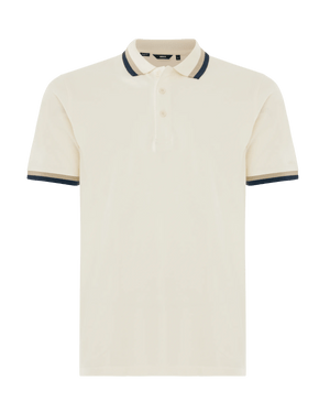 TOUBKAL Pique polo with tipping - Cream