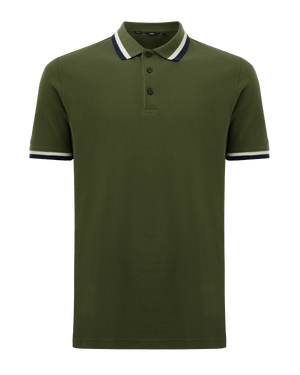 TOUBKAL Pique polo with tipping - Green