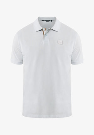 Poloshirt mit Einfassung, normale Passform – Air Blue