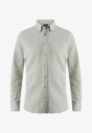 CALEB Basic linen shirt - Faded Green