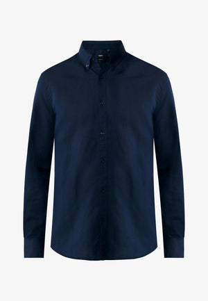CALEB Basic linen shirt - Navy