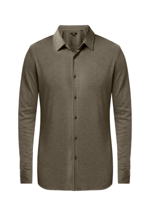 Modal-Shirt Langarm Melange - Taupe Melange