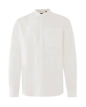 Mao collar linen shirt - White