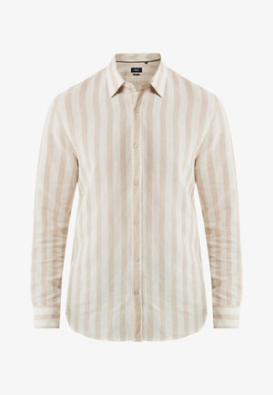 Striped linen blend shirt - Sand