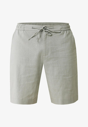 DANIEL Basic linen shorts - Faded Green
