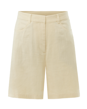 Linen mix slub shorts - Light Yellow