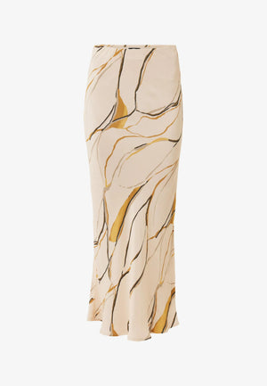 Satin printed maxi skirt - Multicolor