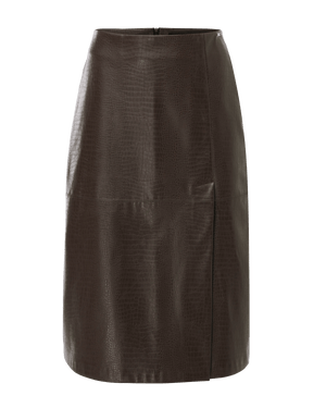Croco pu skirt - Warm Brown