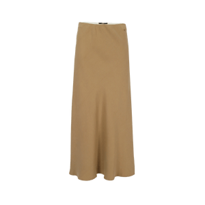 Dull satin midi skirt - Tan