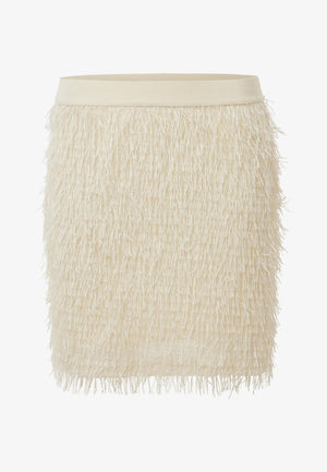 Rock mit Raffbändern - Creme