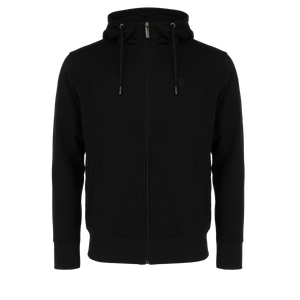 Basic hooded zip through sweater - Black
