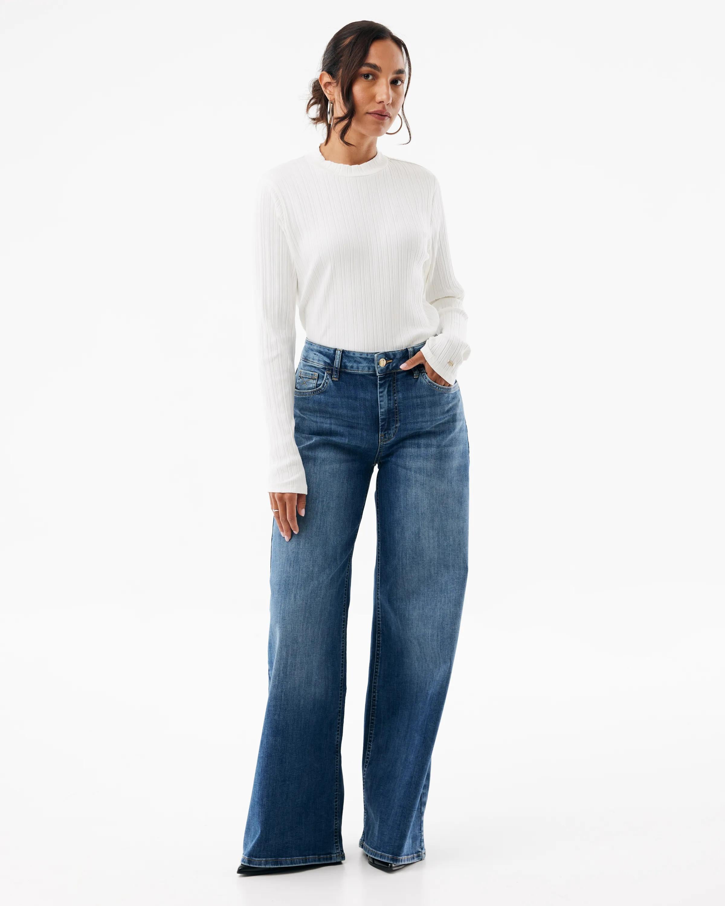 Rib high-neck top - Off White | Mexx.com