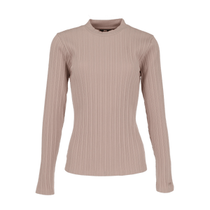 Rib high-neck top - Light Mauve